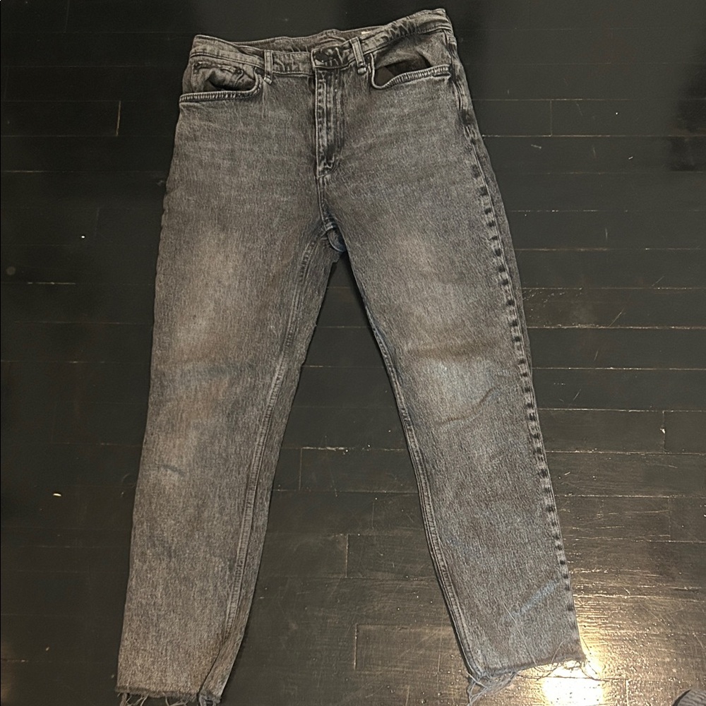 rag & bone Women's Slim Straight Jeans in Grey Wash